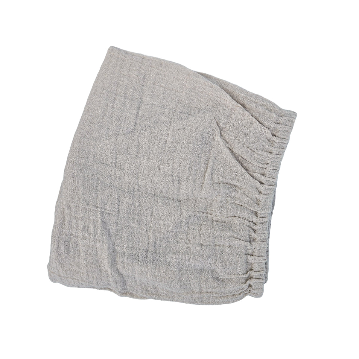 Muslin fitted sheet for bassinet silver grey GOTS