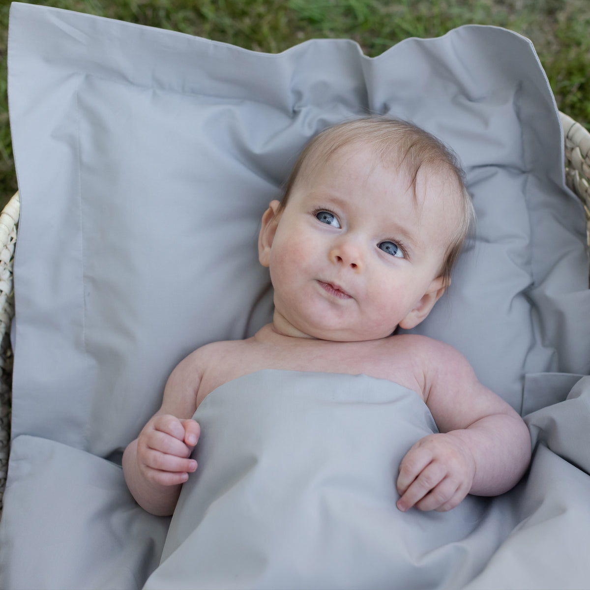 Bassinet bedding set grey classic GOTS