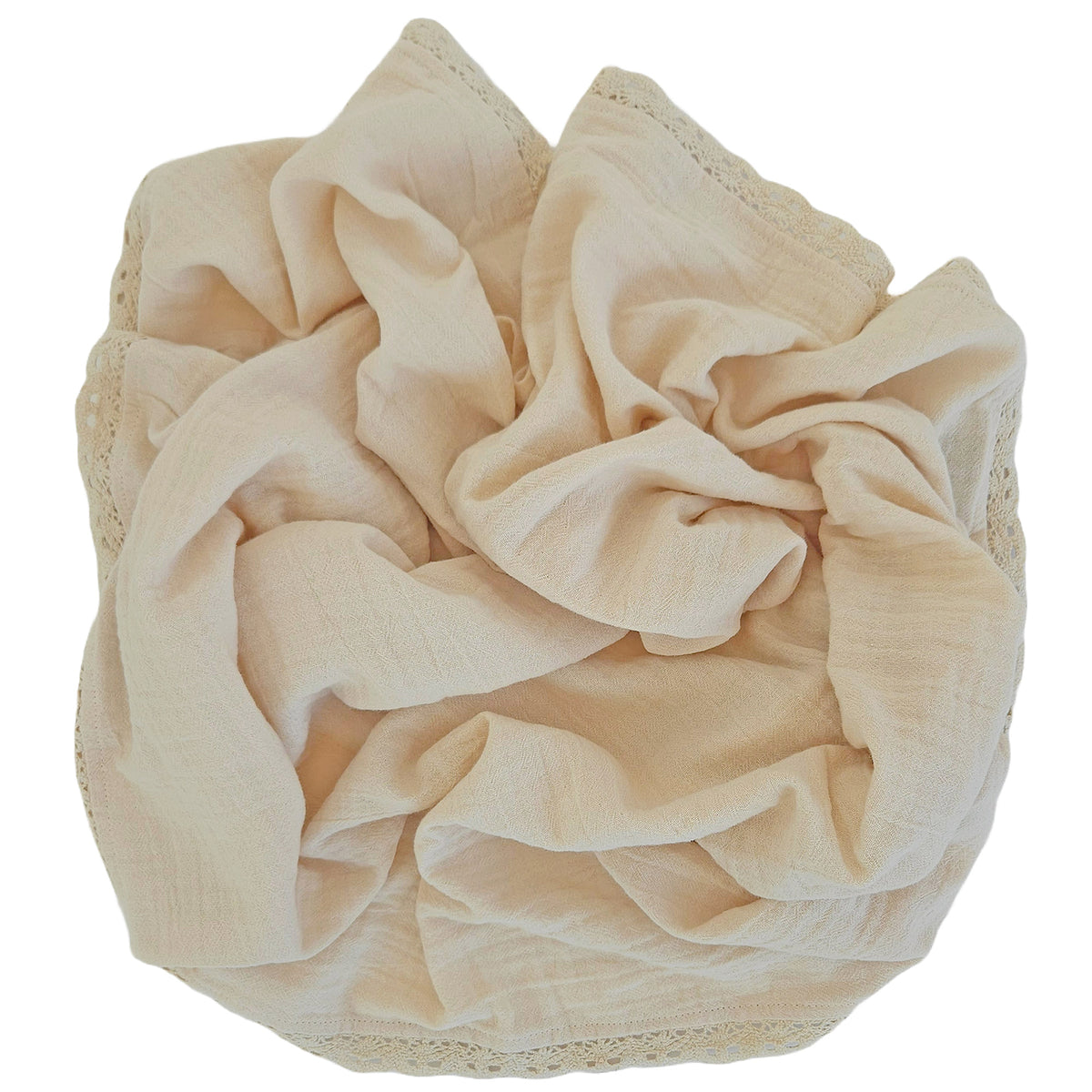 Crinkled fabric lace sandshell