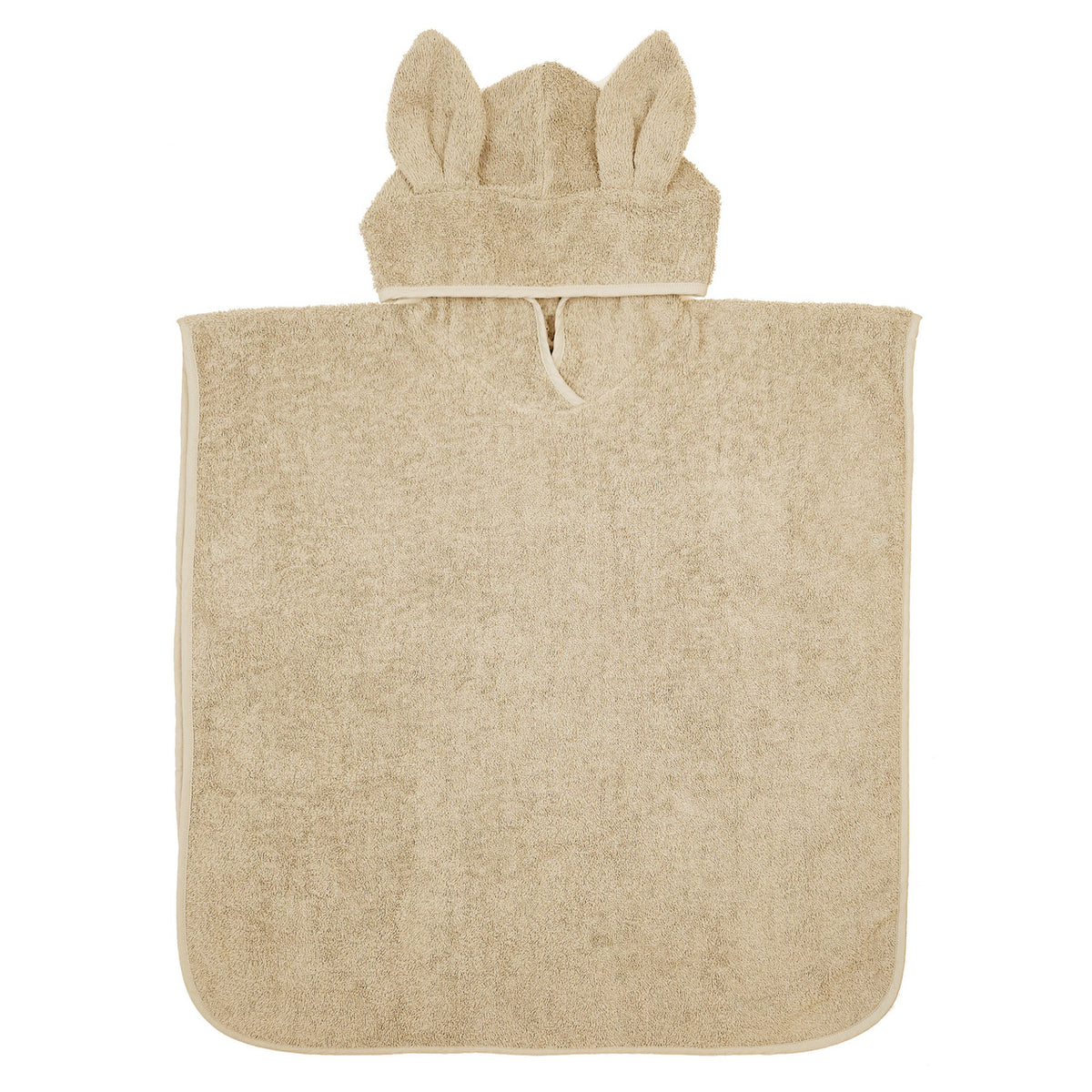 Bath poncho rabbit sandshell GOTS