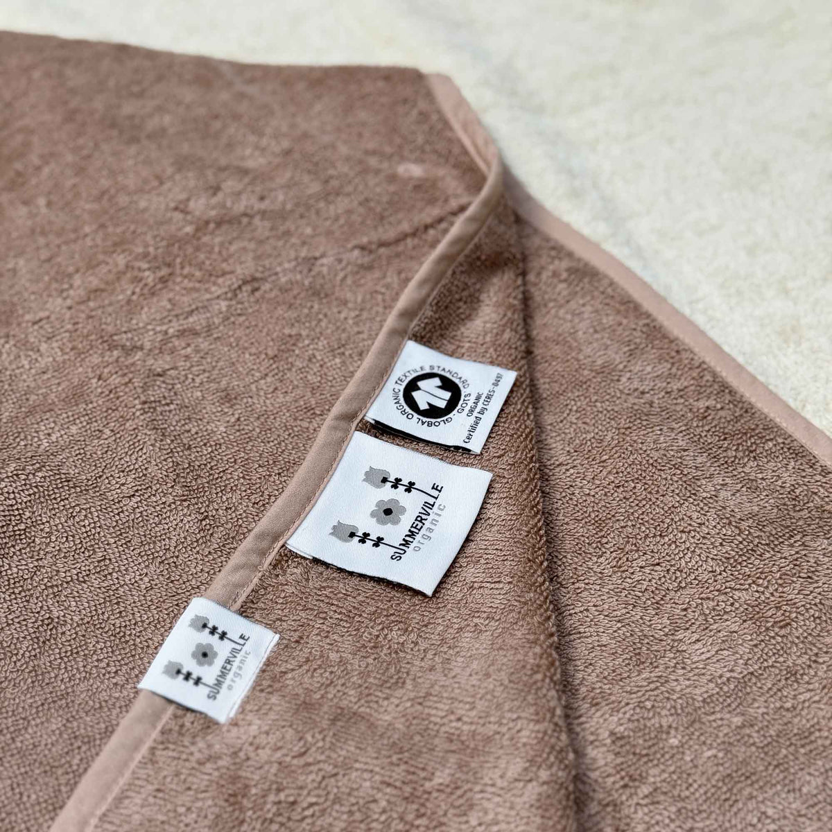 Badponcho rabbit warm taupe GOTS