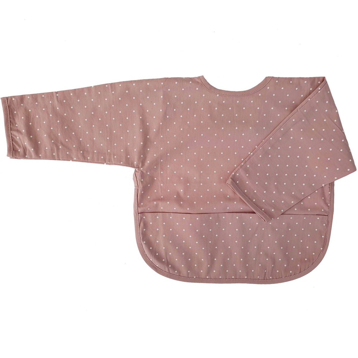 Hagesmæk med ærmer pale mauve dotty