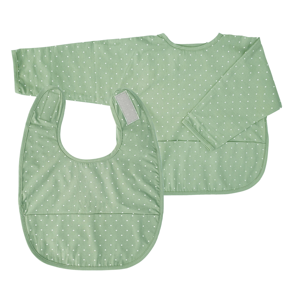 Haklapp + haklapp med ärm cameo green dotty