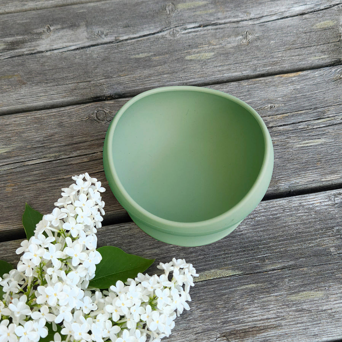 Skål silikone cameo green