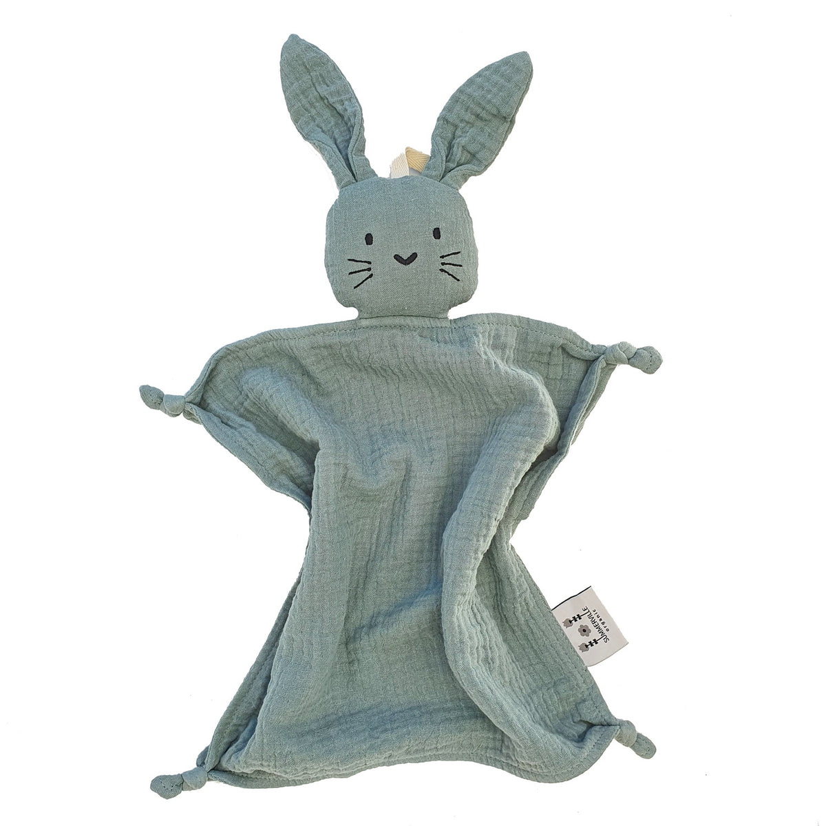 Green rabbit comforter GOTS