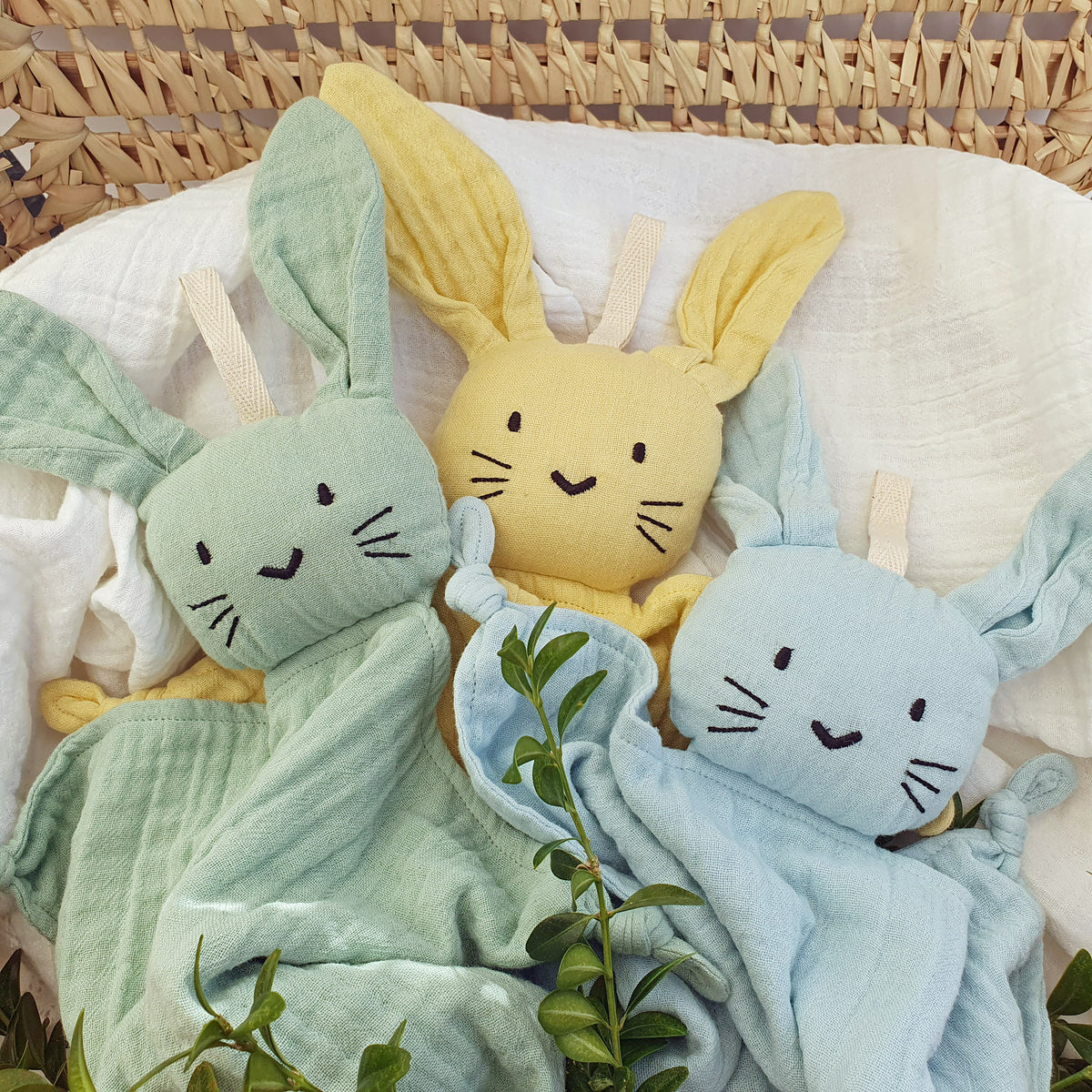 Security blanket rabbit sun yellow GOTS