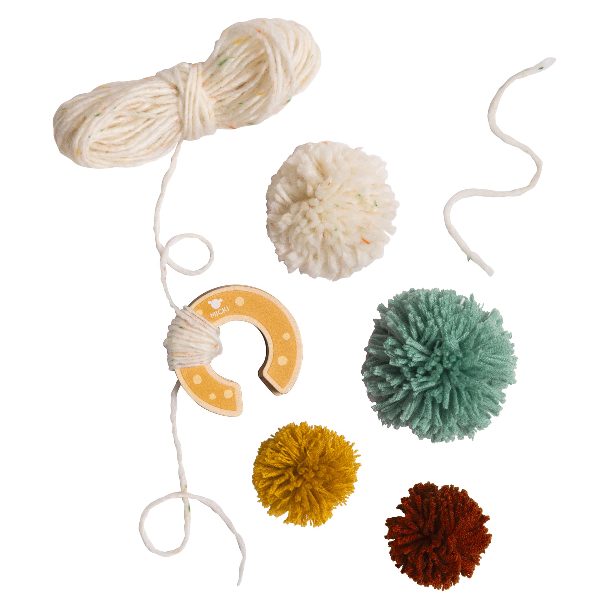 Micki Pom Pom 3-pack i Trä – bild 1