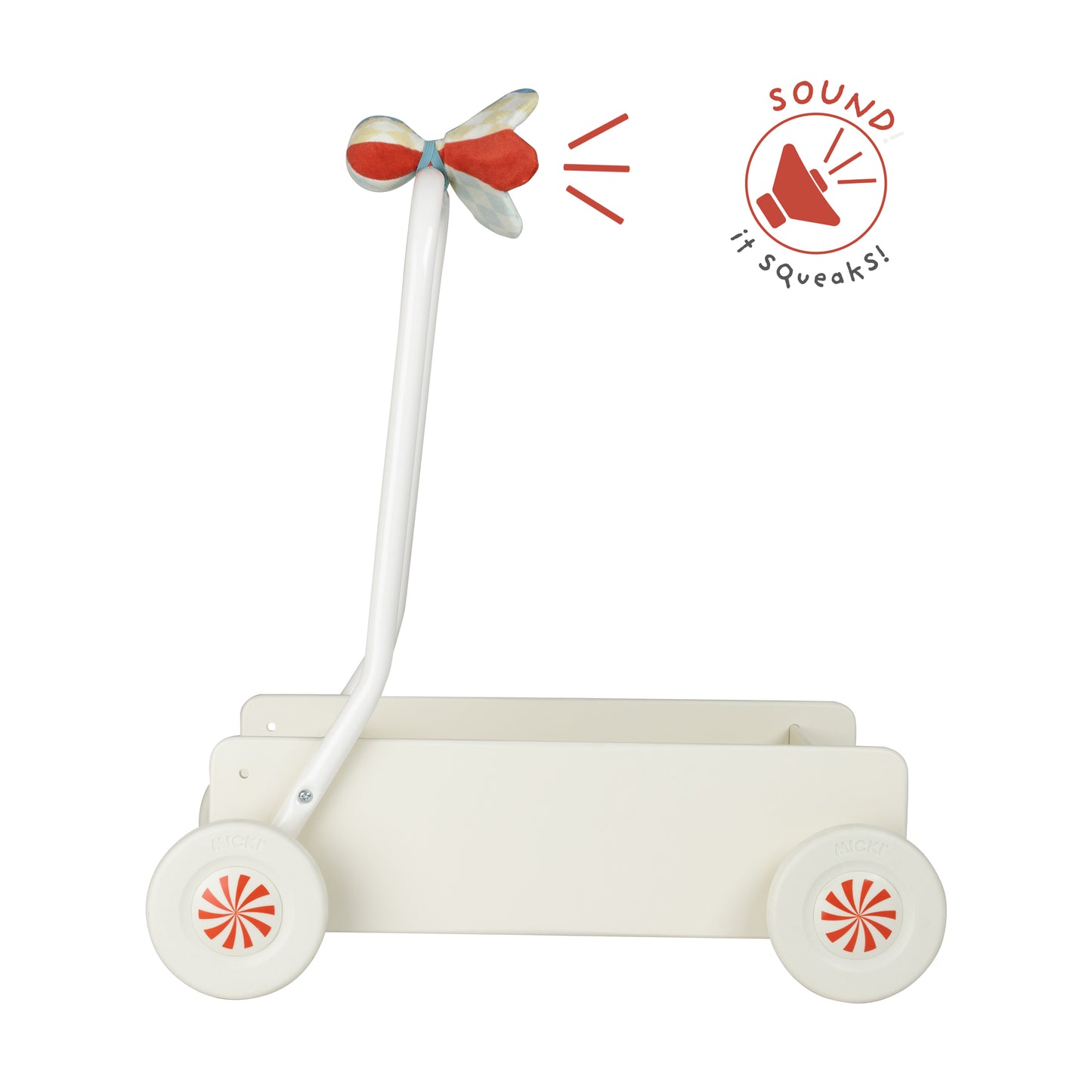 Lära Gå Vagn Cream White – bild 3