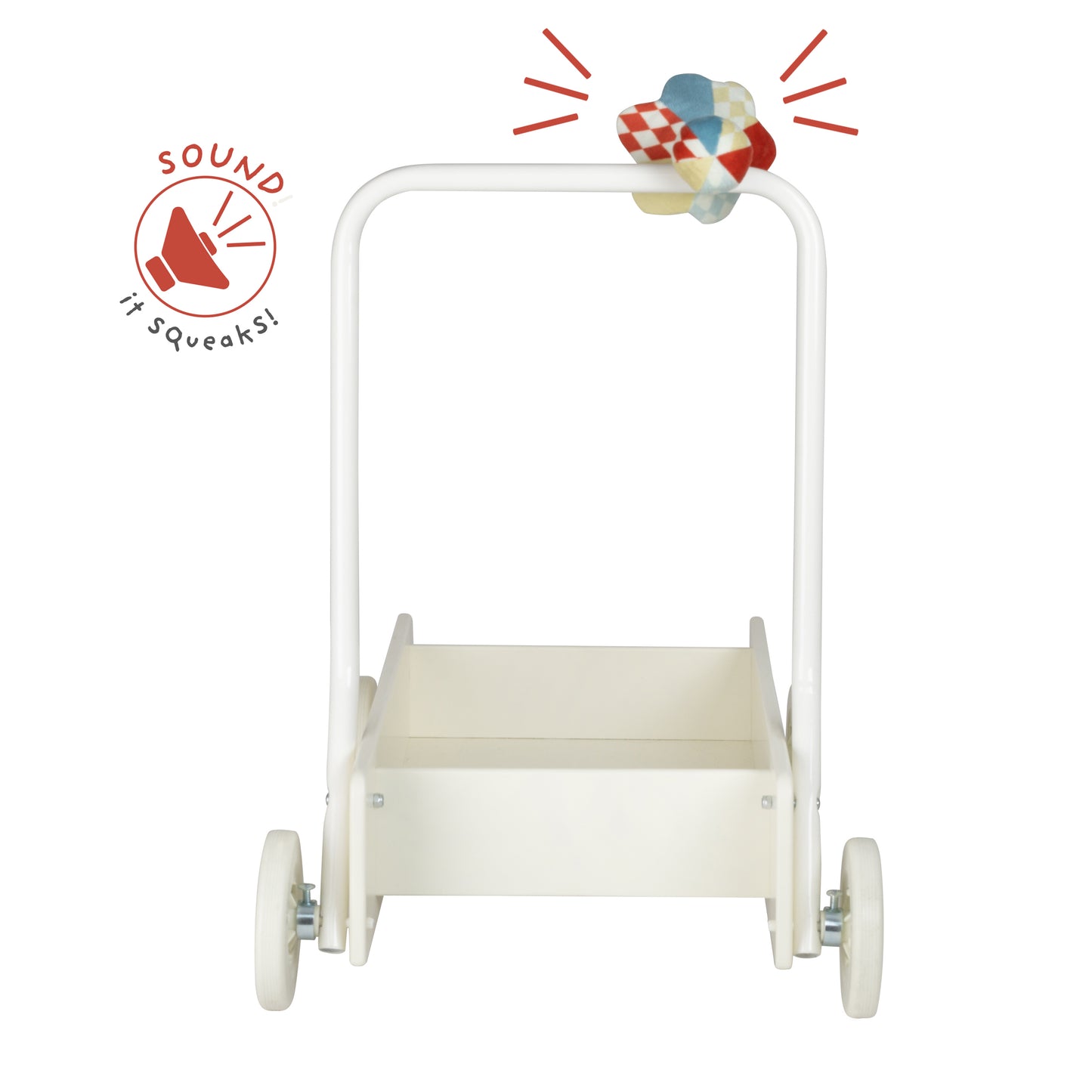 Lära Gå Vagn Cream White – bild 4