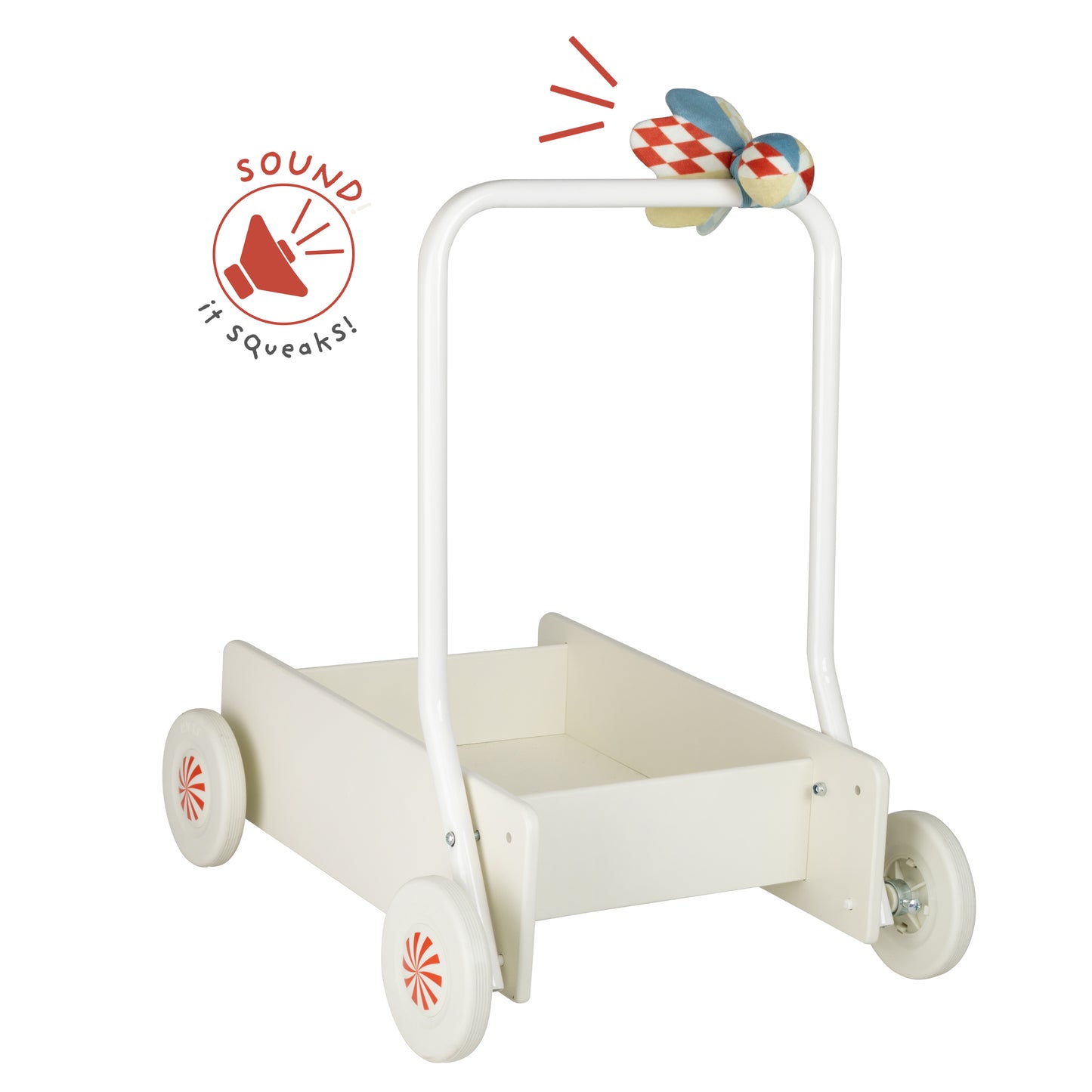 Lära Gå Vagn Cream White – bild 5