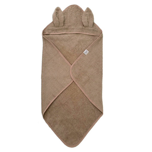 Badcape rabbit warm taupe GOTS