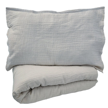 Sengesæt muslin tremmeseng silver grey GOTS