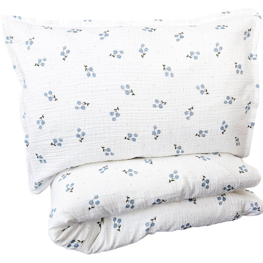 Bäddset muslin spjälsäng bluebell GOTS