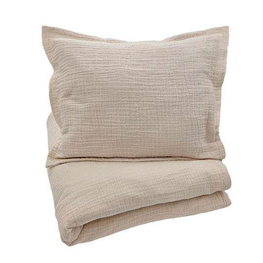 Bäddset muslin vagga sandshell GOTS