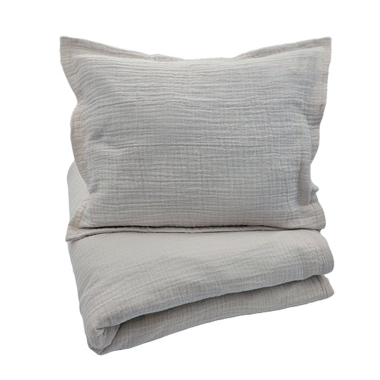 Bäddset muslin vagga silver grey GOTS
