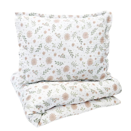 Bäddset muslin vagga blossom GOTS