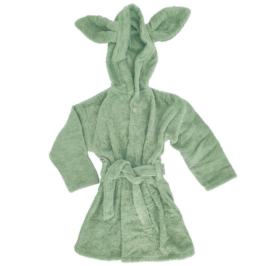 Rabbit cameo green bathrobe GOTS
