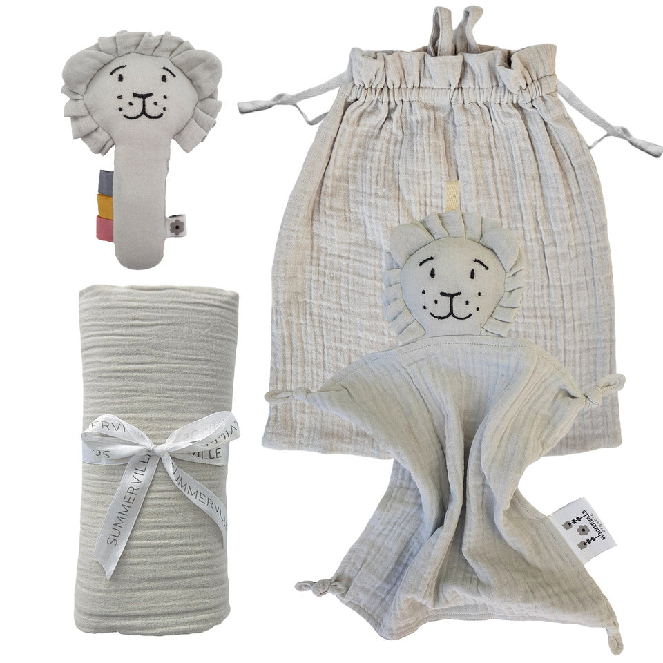 Summerville Presentset för babyn: Lion silver grey