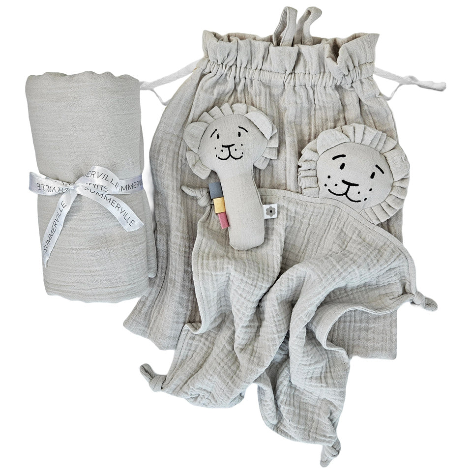 Summerville Presentset för babyn: Lion silver grey