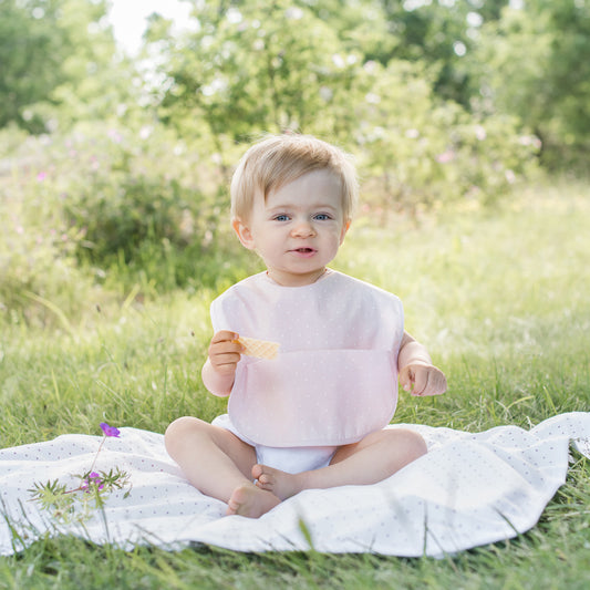 Haklapp pale pink dotty