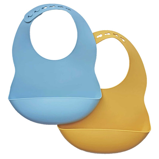 Haklapp silikon 2-pack blå-ockra