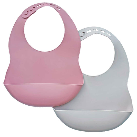 Haklapp silikon 2-pack grå-rose