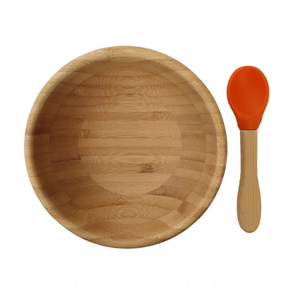 Dyb tallerken bambus orange