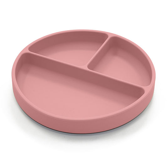 Tallrik delad silikon dusty rose