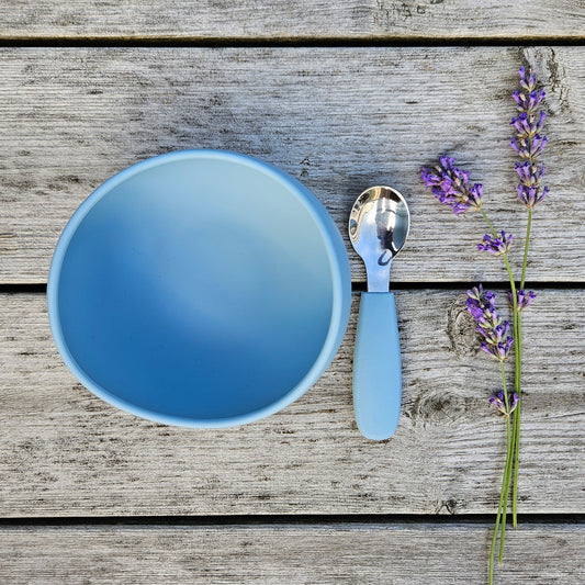 Skål silikon stone blue