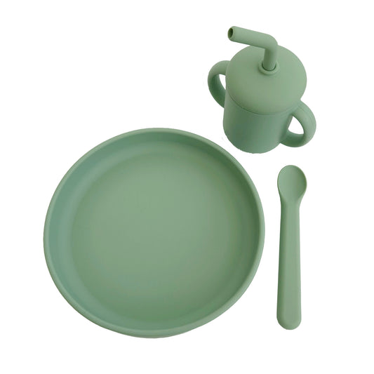 Matset 3 delar silikon cameo green