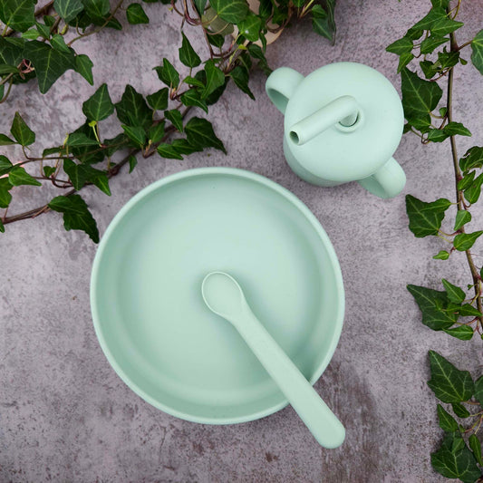Matset 3 delar silikon cameo green