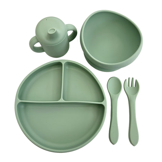 Matset 5 delar silikon cameo green