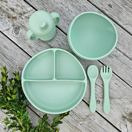 Matset 5 delar silikon cameo green