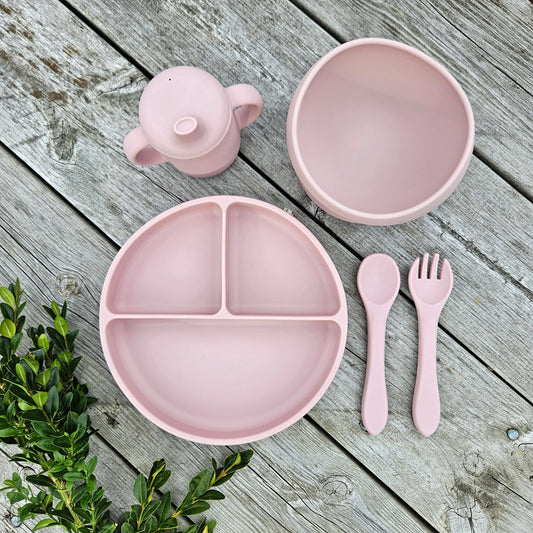 Matset 5 delar silikon pale mauve