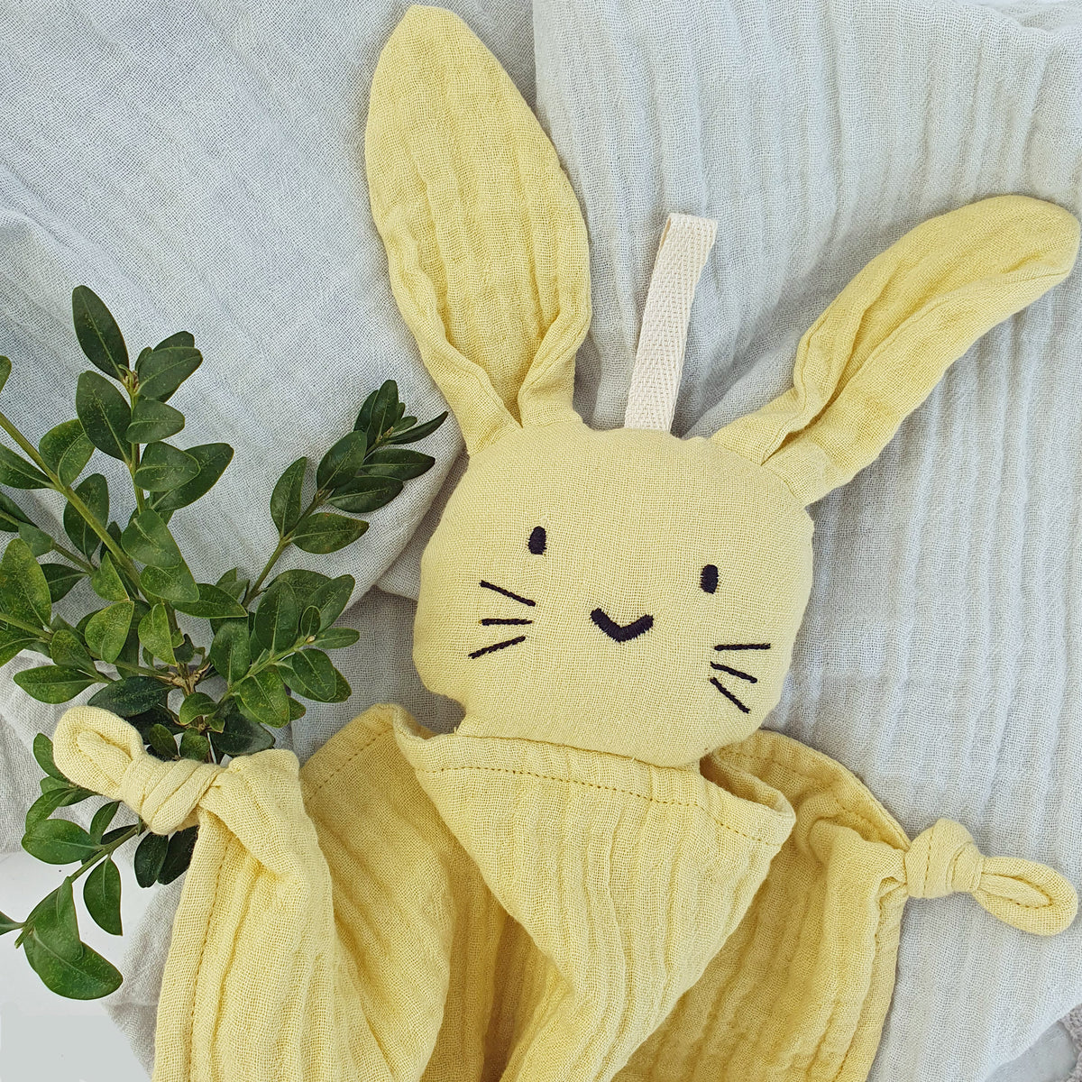 Security blanket rabbit sun yellow GOTS