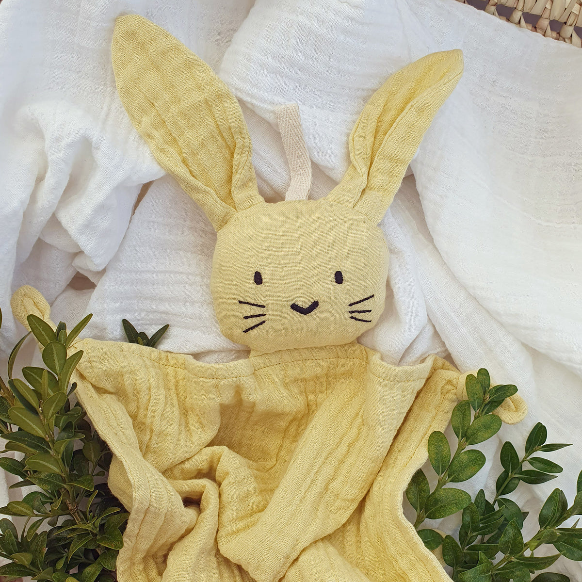 Security blanket rabbit sun yellow GOTS