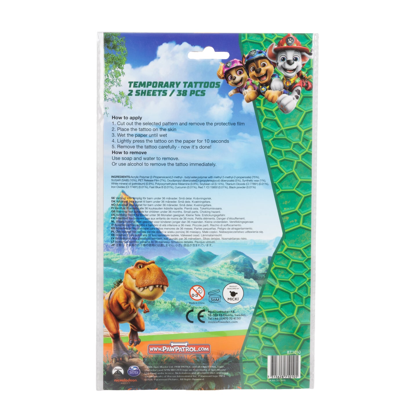 Paw Patrol Barntatueringar – bild 2