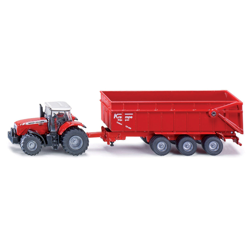 Traktor M.f,3-axlat Släp 1:87 – bild 1
