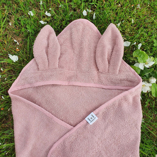 Badcape rabbit pale mauve GOTS