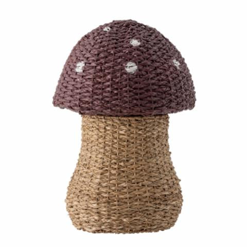 Corintha Basket w/Lid, Red, Seagrass
