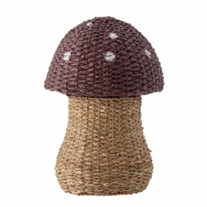 Corintha Basket w/Lid, Red, Seagrass