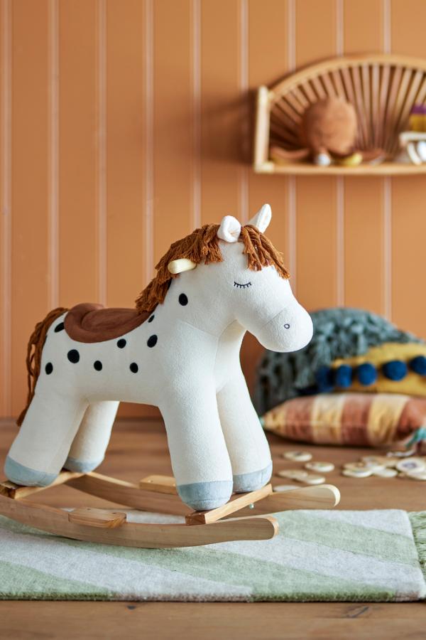 Merlen Rocking Toy Horse White Polyester