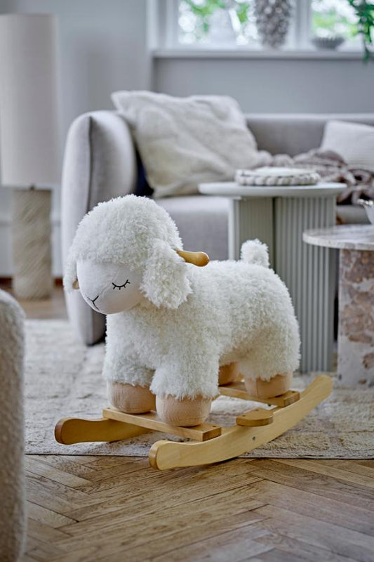 Laasrith Rocking Toy Sheep White Polyester