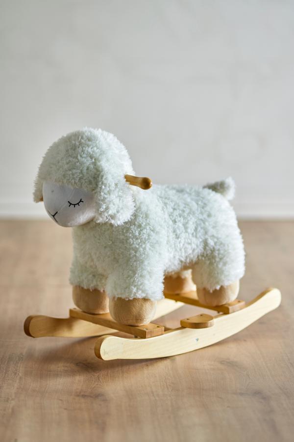 Laasrith Rocking Toy Sheep White Polyester