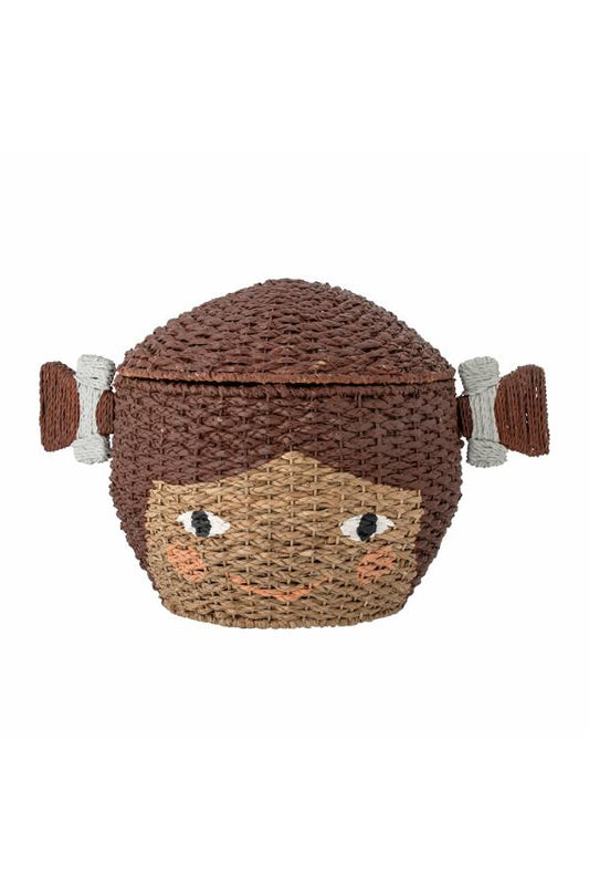Lill Basket w/Lid, Brown, Bankuan Grass