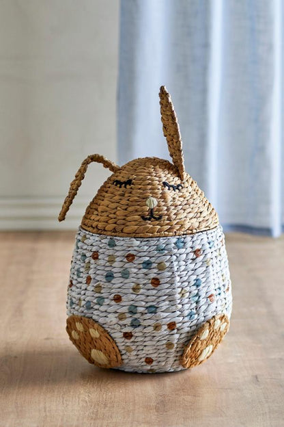 Villja Basket w/Lid, Multi, Water Hyacinth
