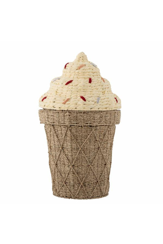Cillie Basket w/Lid, Nature, Seagrass