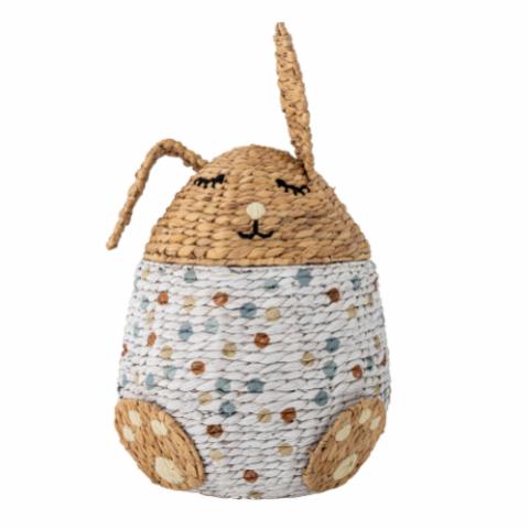 Villja Basket w/Lid, Multi, Water Hyacinth
